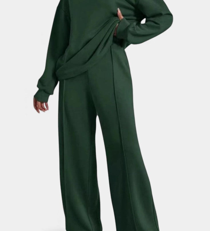 Tiara Relaxed Fit Sweatshirt & High-Waisted Trousers Set