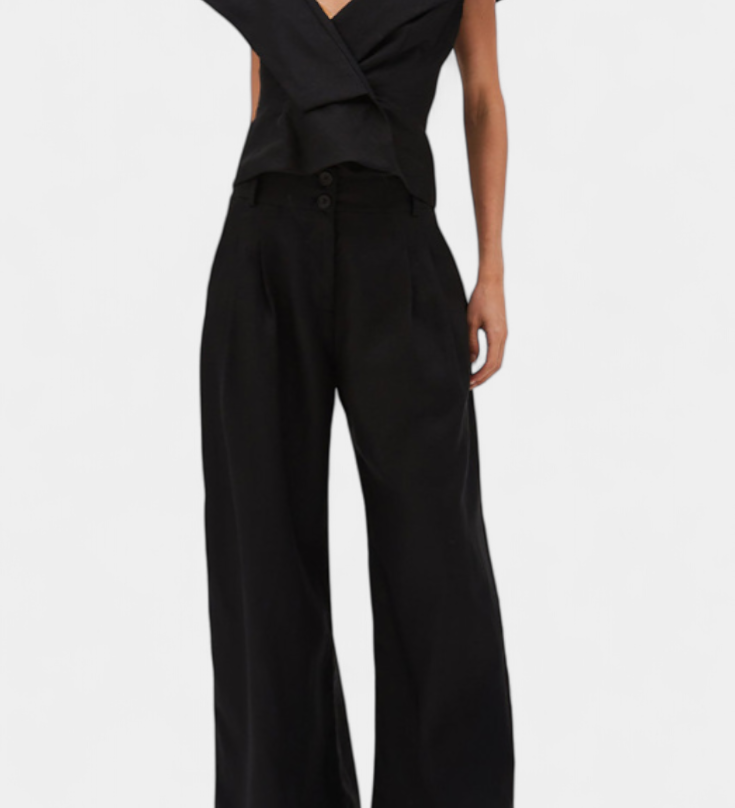 Hayden | Wrap Neck Top with Palazzo Pants