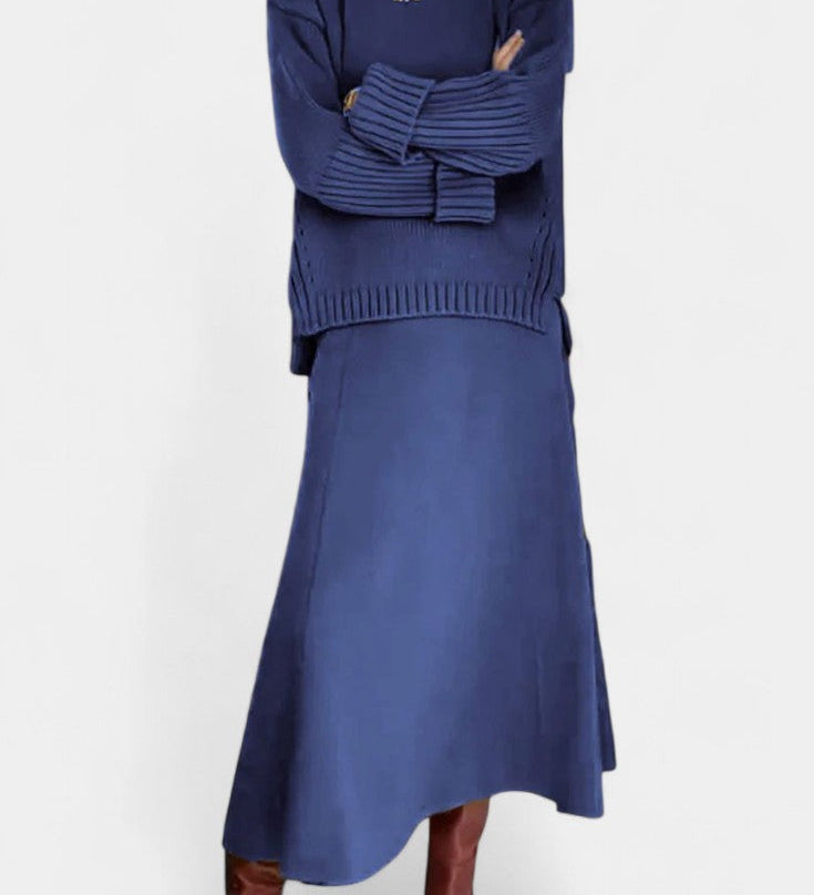 Patricia High Neck Sweater and Ribbed Maxi Skirt Set