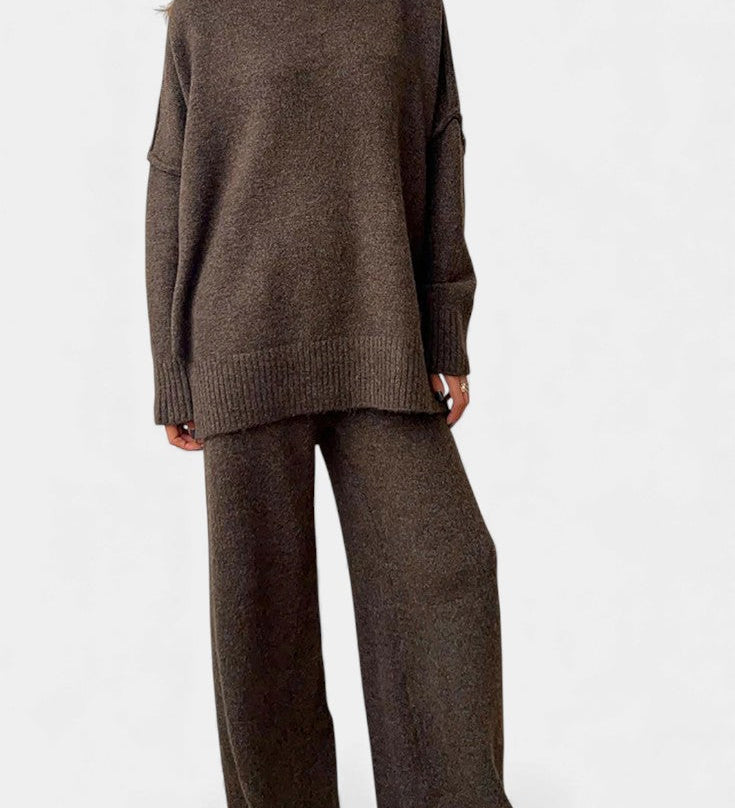 Xylia | Turtleneck Wide-Leg Pants Set