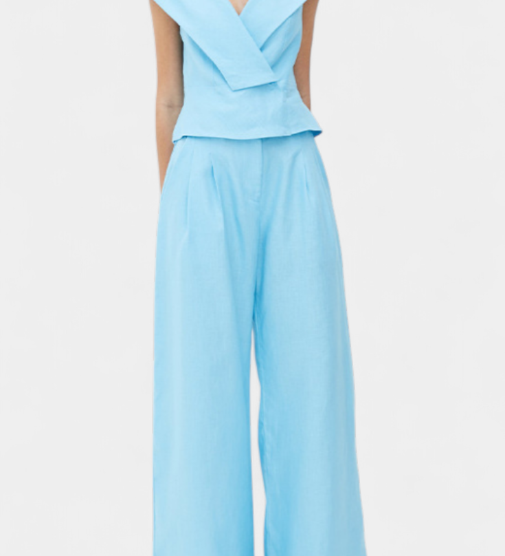 Hayden | Wrap Neck Top with Palazzo Pants