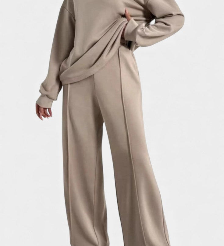 Tiara Relaxed Fit Sweatshirt & High-Waisted Trousers Set