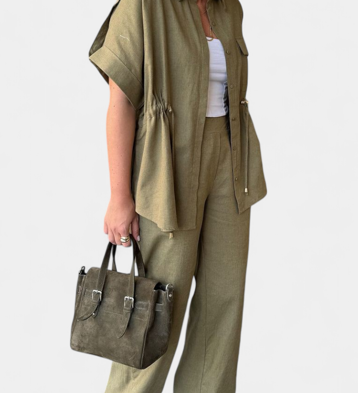 Lani Relaxed Fit Two-Piece Linen and Cotton Set