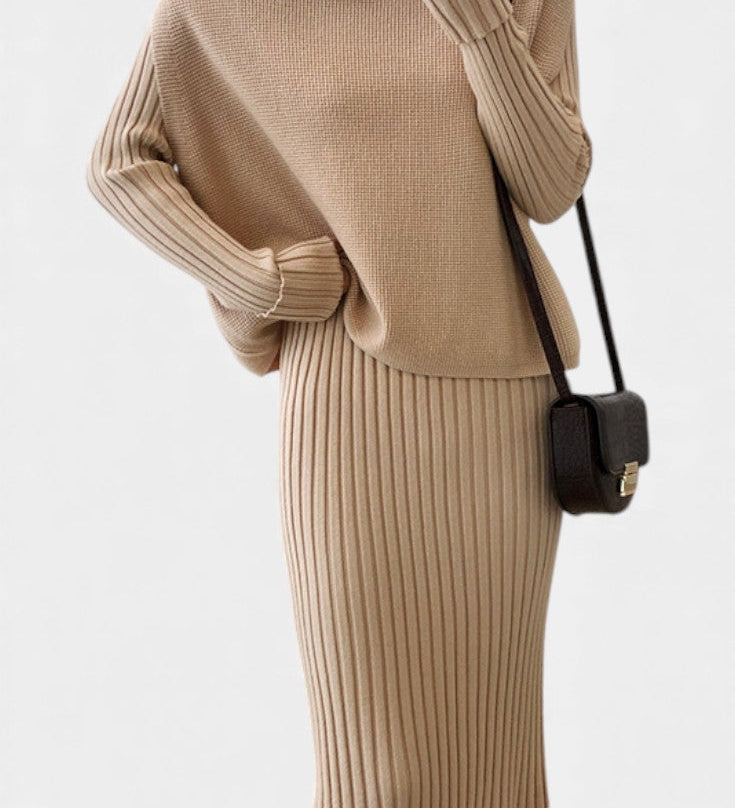 Alectra Modern Silhouette Two-Piece Knit Ensemble