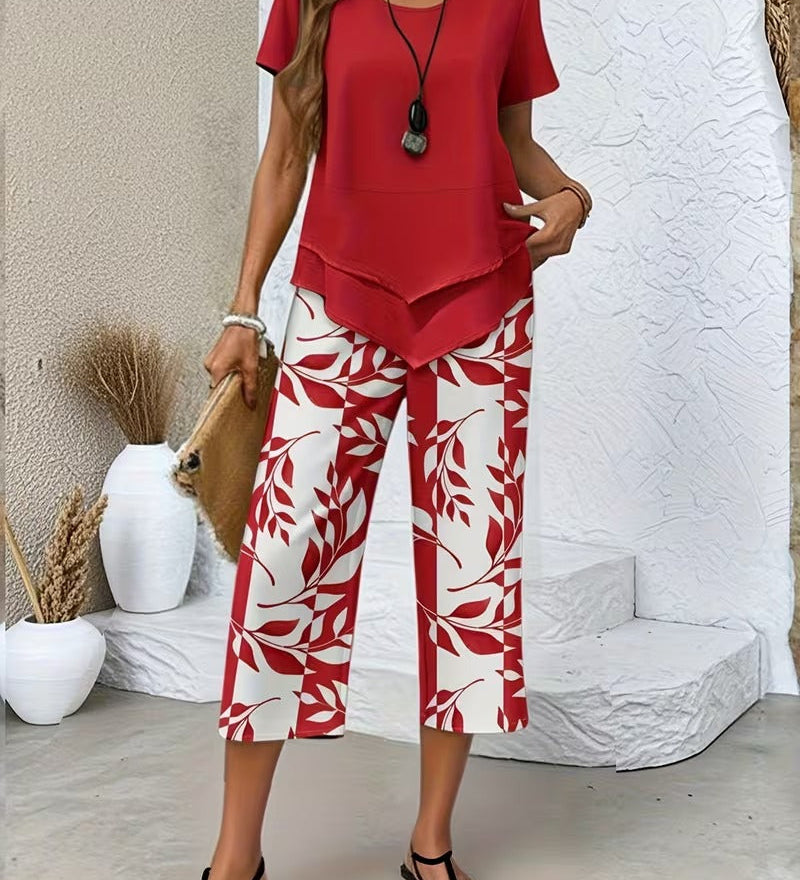 Arvessa | Casual Leaf Print Set
