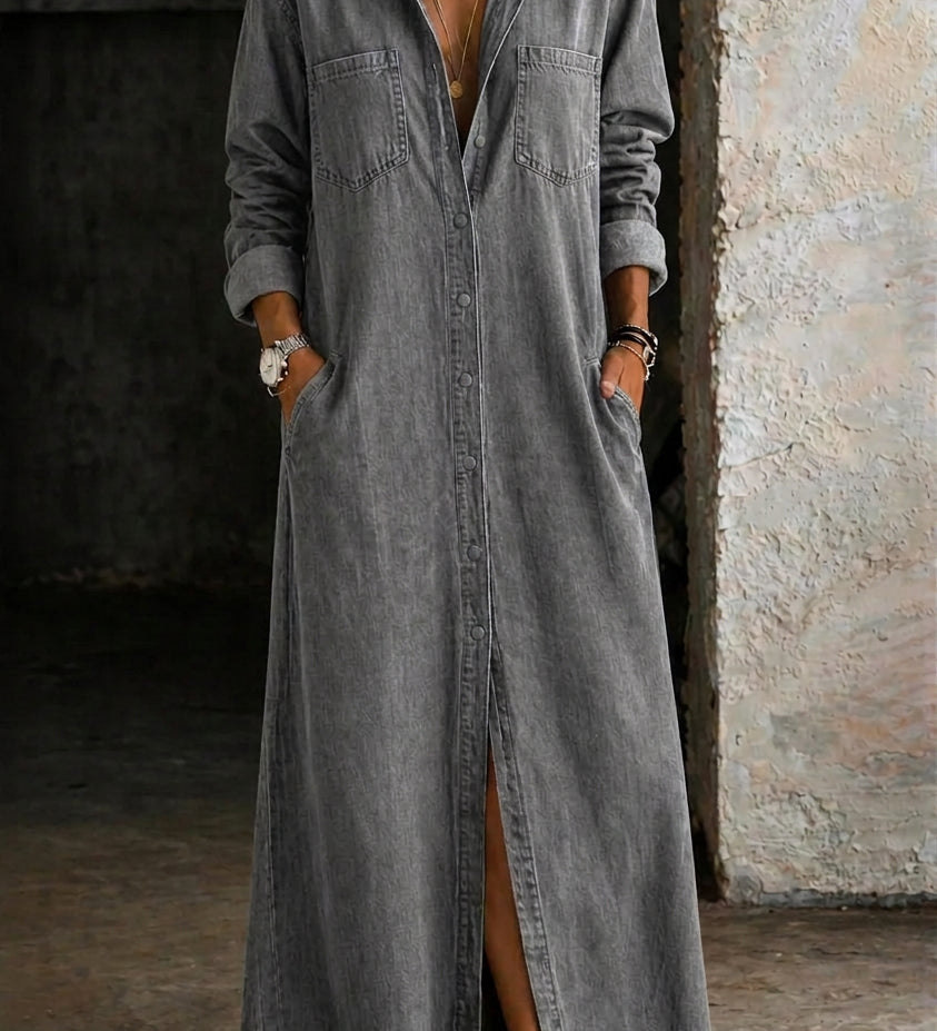Daphne | Button-Front Denim Dress
