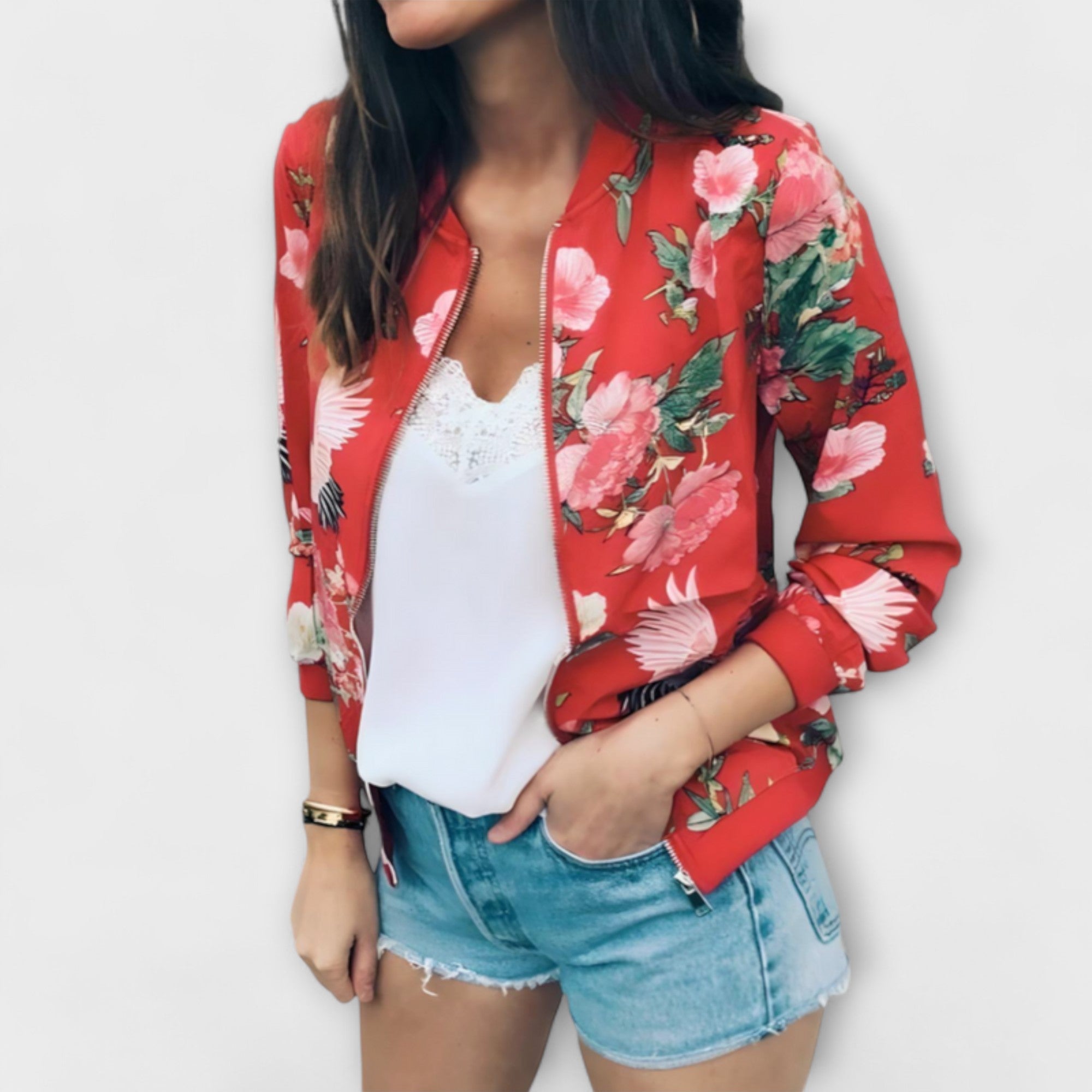 Courtney | Floral Bomber Jacket
