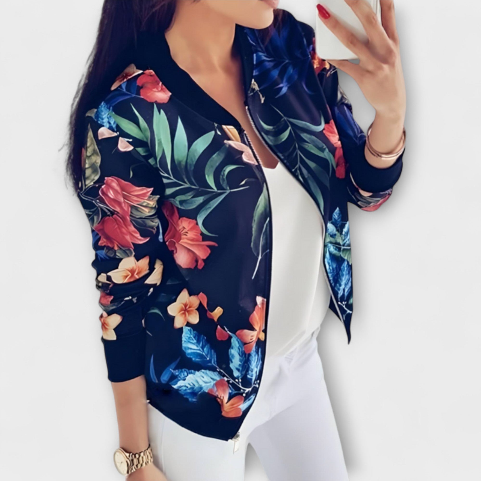 Courtney | Floral Bomber Jacket