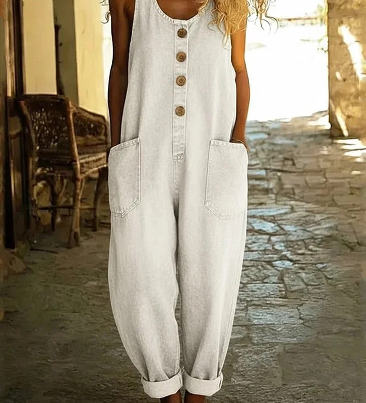 Chloe | Vintage-Wash Denim Jumpsuit