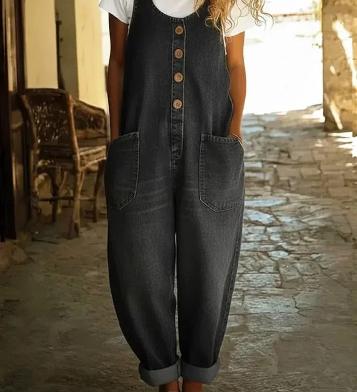 Chloe | Vintage-Wash Denim Jumpsuit